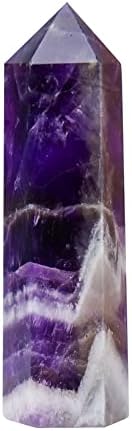 Apengshi Amethyst Healing Crystal Turn 2.36-2.75 Bagheta de cristal Gem Natural Stone 7 Chakra cu un singur punct fațetate