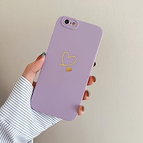 Love Heart Case pentru iPhone 6 Plus/ iPhone 6s Plus, Cutie Model de inimă pentru fete Femei Femei Slim Slim Soft Resister Protensive Telep Cover pentru iPhone 6 Plus, iPhone 6s Plus - Purple