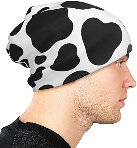 Vacă de imprimare Slouchy Beanie chemo Hat Cancer Pălării tricotate pălării subțire de funcționare craniu cap Nightcap pentru