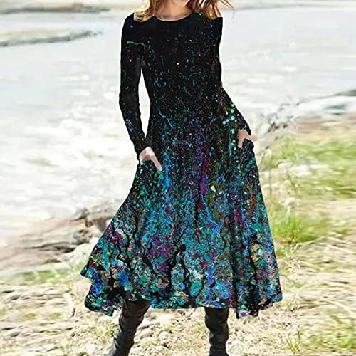 Rochii Nokmopo pentru femei 2022 Toamna femeilor și iarna casual casual subțire cu mâneci lungi de culoare solidă rochie din