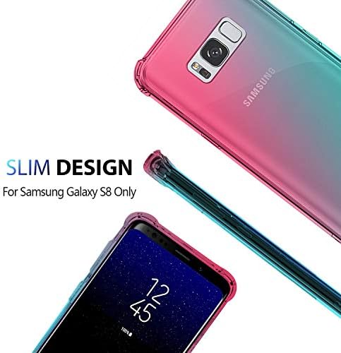 Galaxy S8 caz clear Cute Gradient Shockproof bara de Protecție telefon mobil caz pentru Samsung Galaxy S8 5.8 Inch Moale TPU
