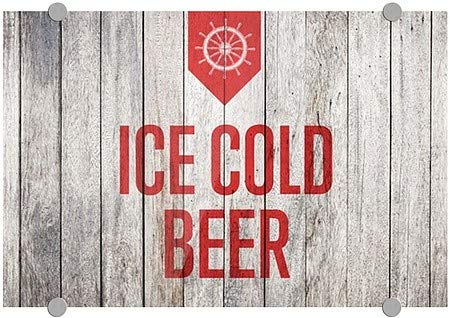 Cgsignlab | „Beer rece cu gheață -lemn de lemn nautic” Semn acrilic premium | 18 x12