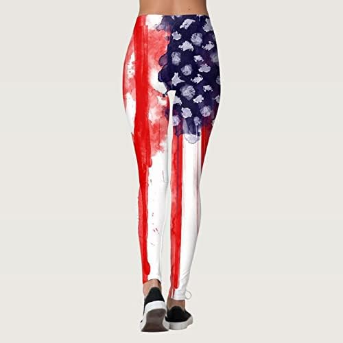 Legguri de yoga pentru femei Control de burtă SUA Flag Stripe Star Jogger Pantaloni Antrenament fără probleme Fitness Sport