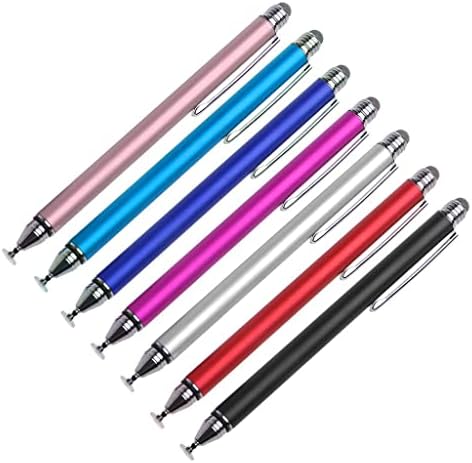 Boxwave Stylus Pen compatibil cu tableta Yosatoo Android pentru copii Y101 - DualTip Capaciity Stylus, Sfat cu vârf de fibre Sfat Capacitor Stylus Pen - Silver metalic