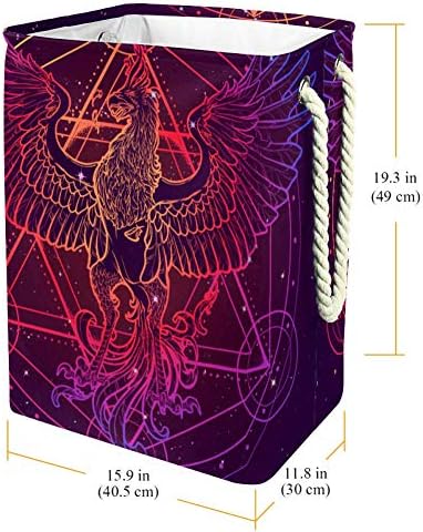 Inhomer Mythycal Bird Phoenix 300d Oxford PVC haine impermeabile împiedică coș mare de rufe pentru pături jucării de îmbrăcăminte
