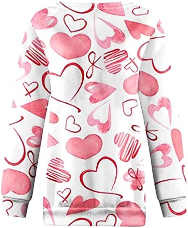 Jjhaevdy femei cămașă de Ziua Îndrăgostiților pentru gât rotund topuri cu mânecă lungă pulovere dragoste inimă grafică Panouri