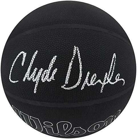 Clyde Drexler a semnat Wilson I/O Black 75th Anniversary Logo Baschet NBA - baschet autografat
