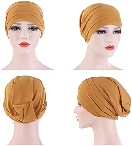 Cntqiang 4 bucăți elastice turban turban slouchy beanie pălării de somn capac headscarf musulman interior hijabs capac headwrap