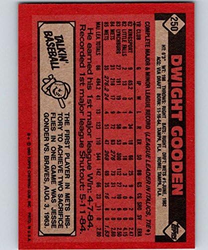 1986 Topps 250 Dwight Gooden NM-MT Mets