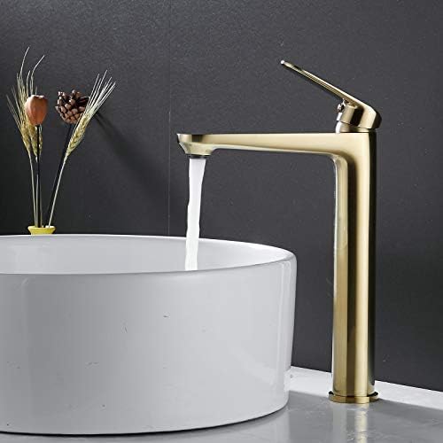 Robinet cu baie de aur periat cu o singură manevră înaltă cu o gaură de baie de lavator Faucet bazin mixer rob