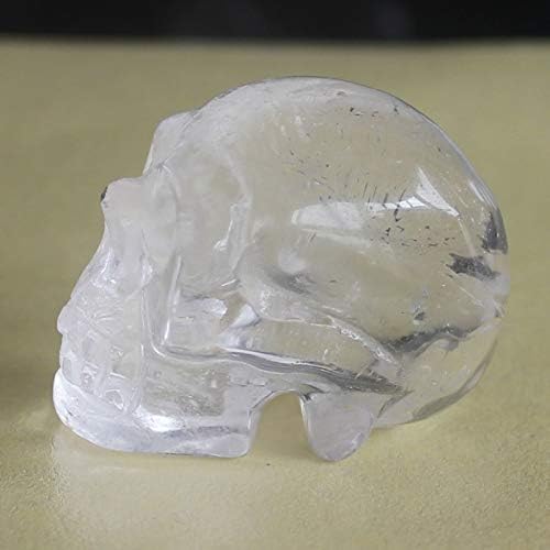 1,5 '' sculptat manual cuarț alb sculptură cu craniu de cristal