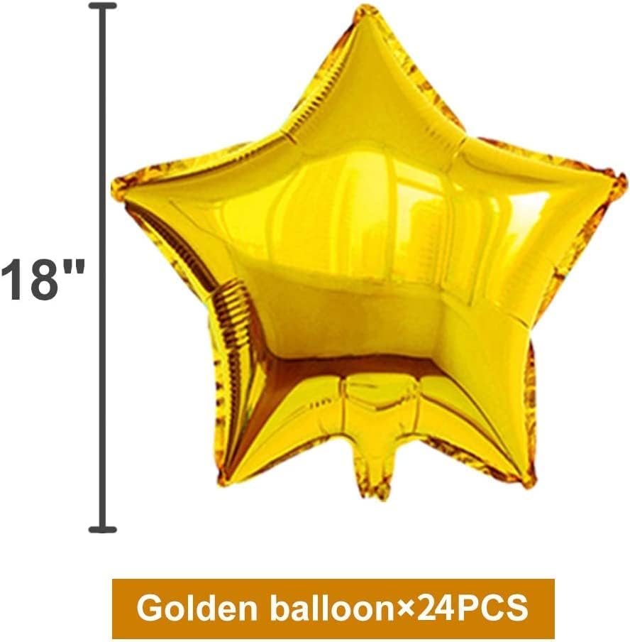 GUH 24 buc 18 baloane de aur stele folie baloane Mylar baloane pentru Baby Shower, Sex dezvăluie, nunta, bal Magic sau decorare