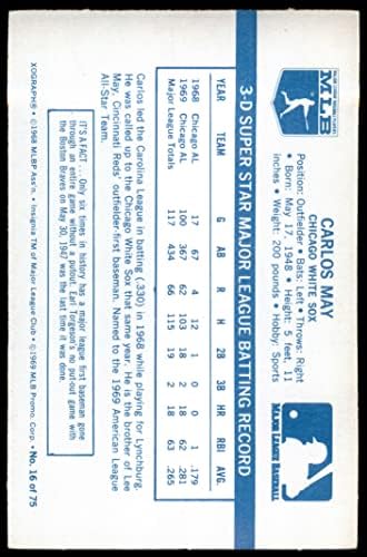 1970 Kellogg's 16 Carlos May Chicago White Sox NM White Sox