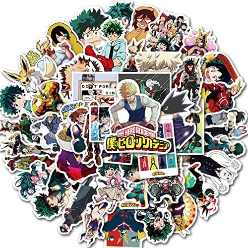 Mha Anime Stickers Pack, 50pcs Cool Stickers cadou pentru adulți, prieteni, băieți. Impermeabil autocolante vrac pentru Skateboard