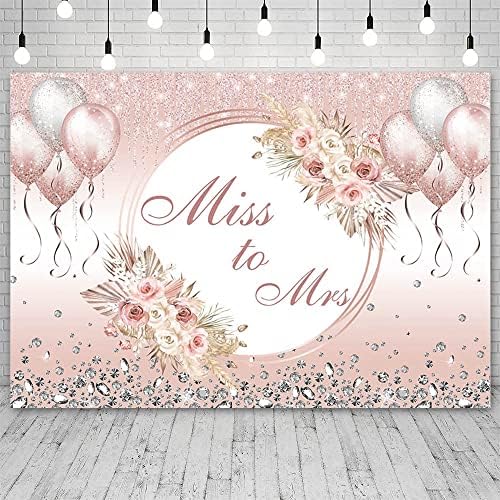 Aibiin 7x5ft Boho Miss to Mrs Backdrop Bridal Shower Balloons roz Glitter Dropping Crystal Photogarphy fundal de nuntă pentru