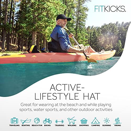 Capac pliabil Fitkicks, capac de bilă confortabil și reglabil, UPF 50+ capac de soare pentru bărbați și femei