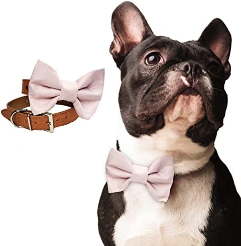 Guler cu papion de câine roz pal, guler de nuntă pentru câini, guler de câine de nuntă roz, guler formal pentru câini, îmbrăcăminte