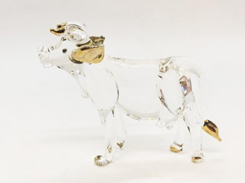 Witnystore Clear Cow Blown Cattle Cattle Cute Bull Bull realizate manual Ox Figurine mini Figurine