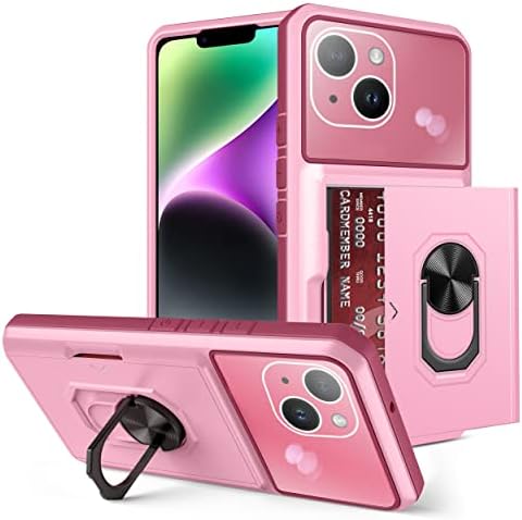 Carcasă telefonică asuwish pentru iPhone 14 plus 6,7 inci copertă credit subțire suport pentru card slim accesorii pentru celule IPhone14plus 5G I I-Phone i14 iPhone14 14plus femei bărbați roz
