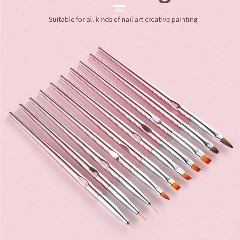 GRETD Nail Art Liner desen pictura perie 10buc / Set acrilic pulbere sculptură Gel extensie manichiura stilou