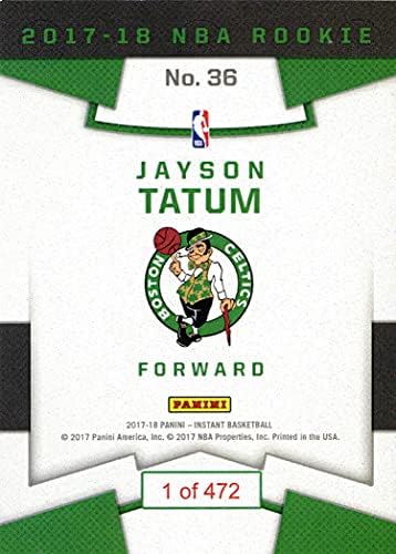2017-18 Panini Instant NBA Baschet 36 Jayson Tatum Rookie Card - doar 472 făcut