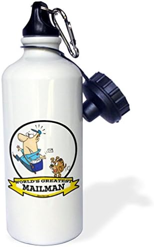 3DROSE „Greatele amuzante Greatest -Mailman II Ocupație Desene animate” Sport Sports Water, 21 oz, Alb