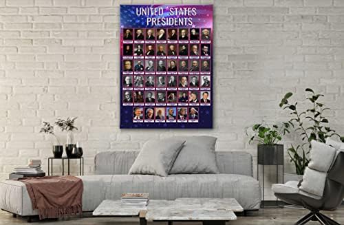 Spiritualhands All American American Afise decorațiuni de artă de perete, SUA președinți listează calitatea pânză poster încadrat