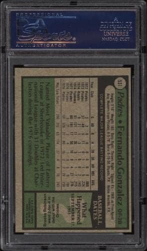 1979 Topps 531 Fernando Gonzalez - Padres - PSA 9 - Fără PSA 10 - Carte de baseball - cărți de baseball slabbed