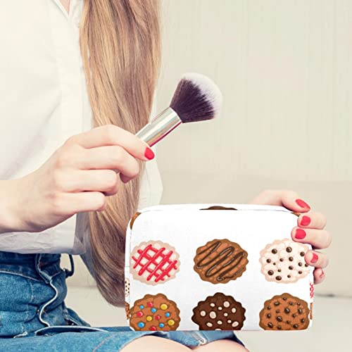 Cookie -uri cu ciocolată cu ciocolată pungă de sac de machiaj pentru poșetă pungă cosmetică geantă de toaletă portabilă pentru femei pentru fete cadouri