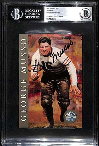 #73 George Musso - 1998 Ron Mix Hof Platinum Autos Carduri de fotbal Gradate BGS Auto - fotbal autografiat
