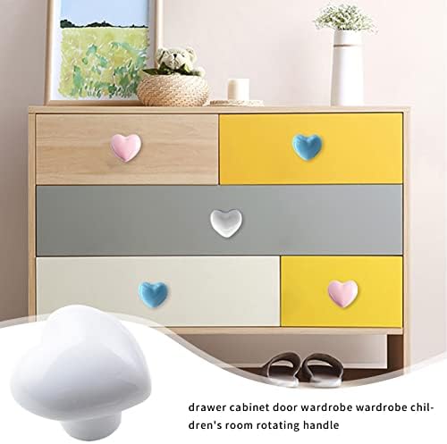 Gaoyh ceramice Cabinet sertar butoane.8 Pack inima forma trage butoane dragut dragoste trage Mânere pentru copii copii sertar