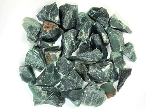 Pietre prețioase hipnotice Materiale: pietre de jasp verde de 1 lb din Asia-cristale naturale brute brute în vrac pentru Cabbing,