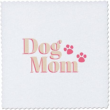 3drose EvaDane-zicale amuzante-mama câine roz deschis-pătrate Quilt