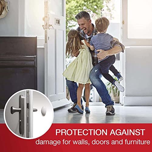 Protector de perete cu ușă Loumaxx autoadeziv sau șurub - buton de ușă Opritor de perete TPE de înaltă calitate - Set de protecție