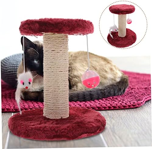 Mipcase Cat Scratch Post pufos animale împăiate Sisal Scratching Post cat Scratching copac Cat Tree Tower confortabil Kitten