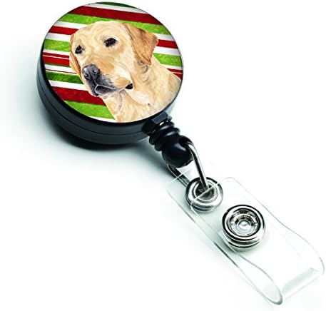 Caroline ' s Treasures SC9336BR Labrador Candy Cane Holiday Crăciun retractabil insigna Reel, pentru asistente medicale ID