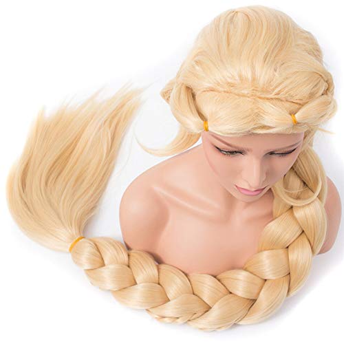 Peruca drept Cosplay Printesa Împletitură Extra lung 140cm Blonda culoare sintetice Lung Briad peruca rafinat peruca