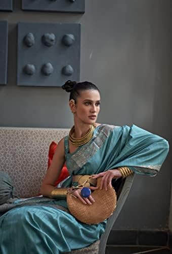 Etnice EMPORIUM femeie Indian texturate bogat uite Gala cupru zari handloom țesut mătase sari bluza 7345