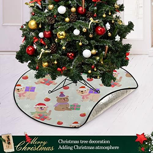 J JOYSAY Crăciun urs Crăciun Ziua Recunostintei copac Stand Mat impermeabil podea protecție Halloween Mat pentru Anul Nou festiv