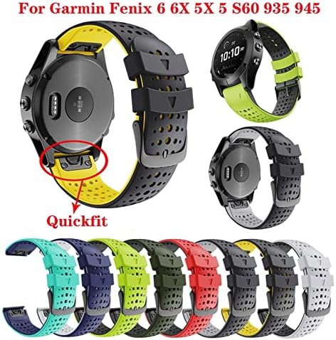 Curea de bandă de ceas Kangdd colorată QuickFit pentru Garmin Fenix 7 7x 5 5X 3 3 ore 945 Fenix 6 6x ceas silicon EasyFit bandă