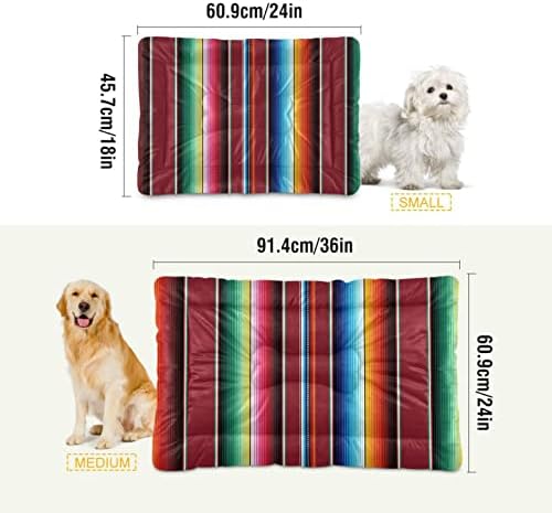 Xigua Mexican Serape Blanket Stripes Pat pentru animale de companie, moale anti-alunecare pentru câini pentru pisici saltea