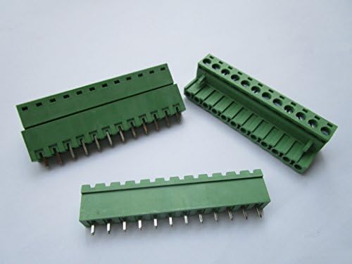 12 PC -uri se închid drept 12 pini/mod de ton 5.08mm șurub Conector bloc de bloc de culoare verde Culoare verde cu pin drept