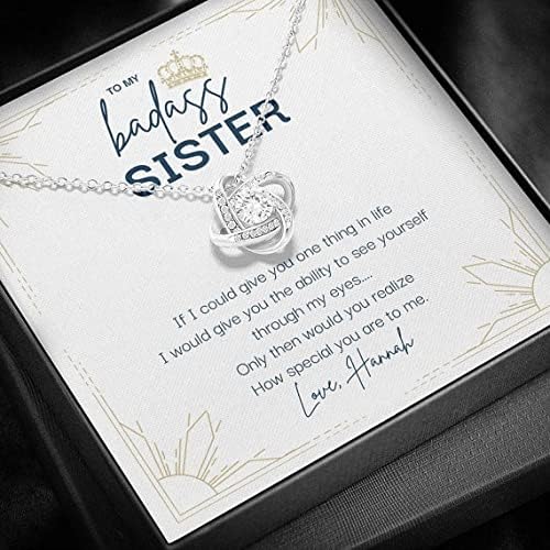 Cadou de colier badass pentru soră, cadou de naștere sora badass, cadou personalizat pentru ea, colier surori, cadou de Crăciun