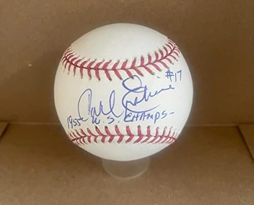 Carl Erskine Stats 2 No Hitters Dodgers a semnat Auto M.L. Baseball JSA AH66053 - Baseballs autografate
