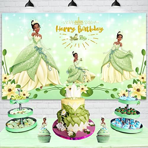 Prințesa Tiana fundal pentru fete decorațiuni pentru petreceri de naștere Prințesa și broasca Tema Foto Background pentru copii