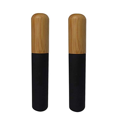 Tuburi goale de rimel-2 buc tub de rimel de 6 ml cu baghetă pentru gene și capac de bambus cremă pentru gene flacon flacoane