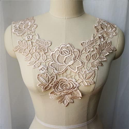 Pdgjg rochie brodată aplicații de țesături din dantelă guler cu guler cusut pe patch -uri pentru rochie de decorare de nuntă