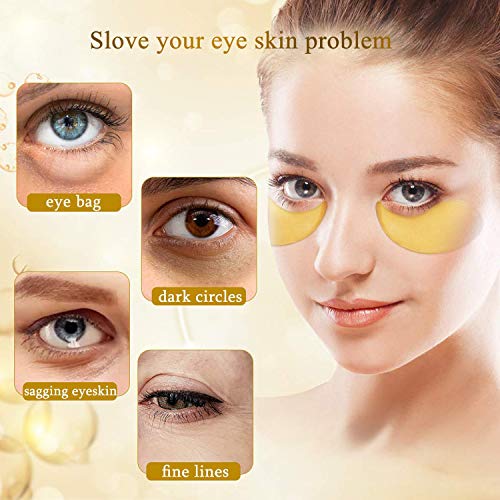 VNVNEYE 24K Gold Sub Patchs Eye - 60 buc Masca pentru ochi Acid Hialuronic de colagen anti -îmbătrânire a acidului hialuronic