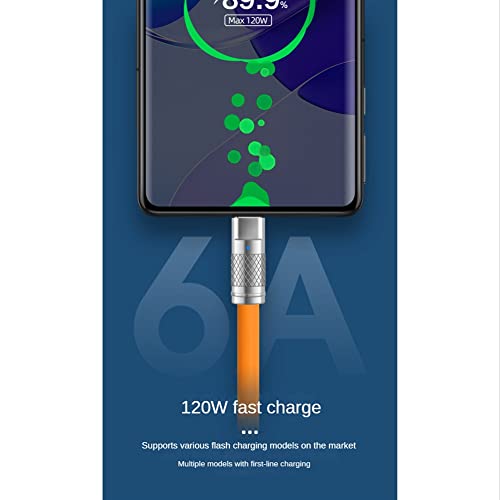 SHAPEA 120W 6A Super Chab Fast Charge C Cablu de încărcare USB USB Type-C încărcare+date 2-in-1 Telefon mobil Orange Orange