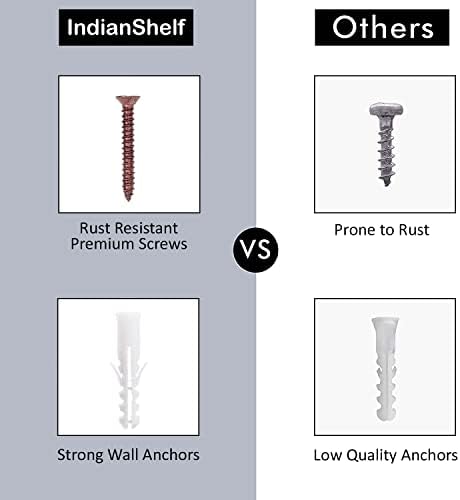 Indian Shelf 6 Pack Vintage Wall Hook | Cârlig de haină de epocă roșie | Umerase de haină de perete din lemn | Cârlige Tri